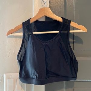 Fabletics tank/bra black with mesh detail